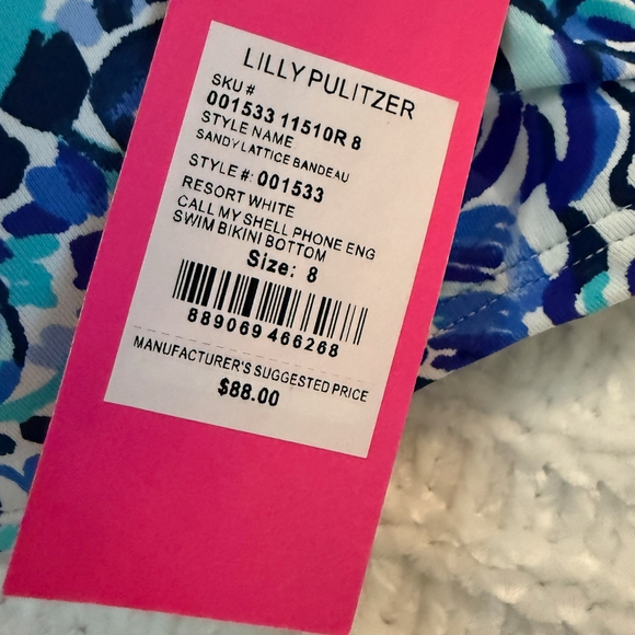 Lilly Pulitzer Blue and White Bikini Top - Picture 2 of 2